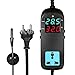 KKnoon Termostato elettronico LED Termostato elettronico digitale Regolatore di temperatura per allevamento Termostato a termocoppia con presa AC 90V~250V