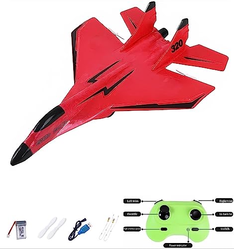 MAXBECK Remote Control Wireless Airplane Toy with Lights, Su-35 Rc Glider 2 Channel 2.4 GHZ Remote Control Planes, Outdoor Foam Rc Aircraft for Hobby Rc Airplanes