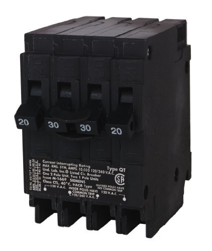 Siemens Q22030CT 30-Amp Double Pole Two 20-Amp Single Pole Circuit Breaker by Siemens