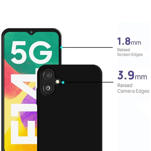 Image of Back Case Cover for Samsung Galaxy F14 5G, [Shock Absorption] Clear Gel with Reinforced Corner Slim Soft TPU Silicone Bumper Back Cover for Phone (Black)