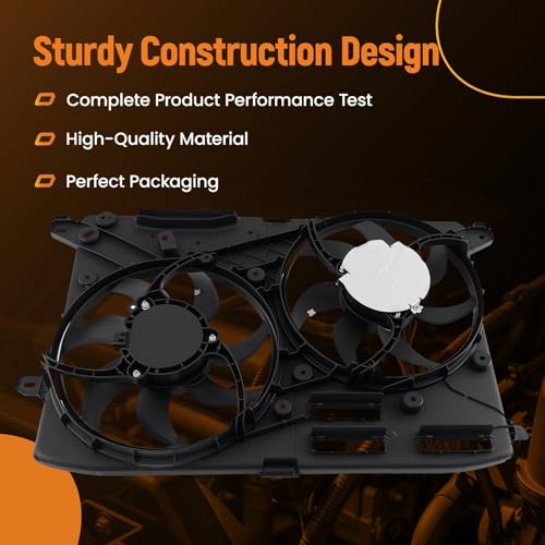 Image of maXpeedingrods Radiator Cooling Fan Assembly w /Shroud for Lincoln MKZ 2013-2016, for Ford Fusion 2014-2016, 623870 DG9Z8C607C FG9Z8C607A