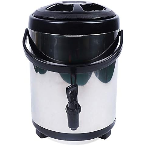 8 L Catering Urn, Stainless Steel Hot Beverage Dispenser, Hot Water Boiler with Handle, Mixer, Keep Warm Versatile Water Boiler Cover