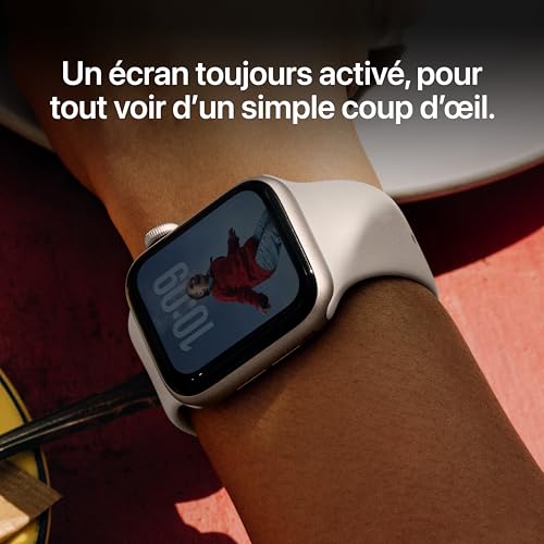 Apple Watch SE 3 [GPS + Cellular 40 mm] Montre connectée avec boîtier Lumière stellaire et Bracelet Sport Lumière stellaire. Moniteur activité/Sommeil/fréquence Cardiaque, écran Toujours activé