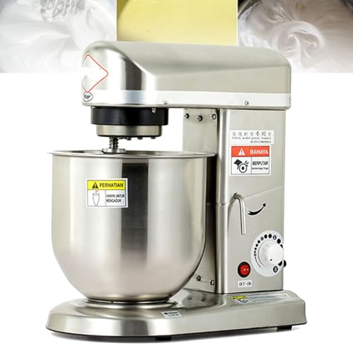 Batidora de alimentos comercial de cocina, batidora de 3 velocidades, mezclador de alimentos resistente con cuenco de acero inoxidable, batidor, soporte para batidor de masa para panadería, pizzería