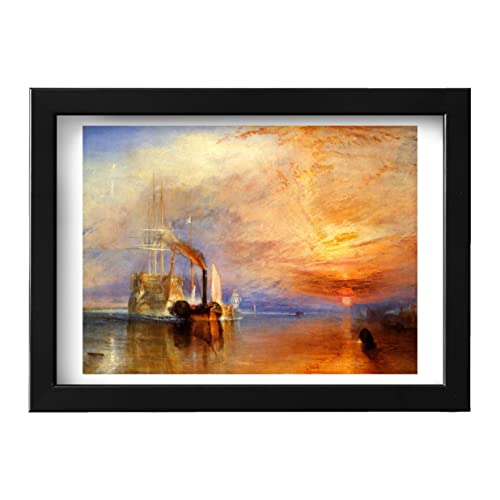 Affiche d'art de prestige Turner The Fighting Temeraire Orange par Spiffing Prints