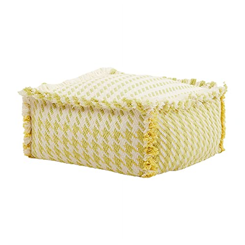 Funda de puf tejida de algodón amarillo