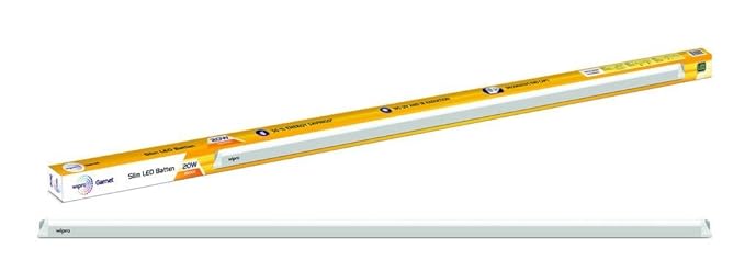 wipro Garnet 20-Watt Slim LED Batten (Pack of 1, Cool day light/White, Rectangular)