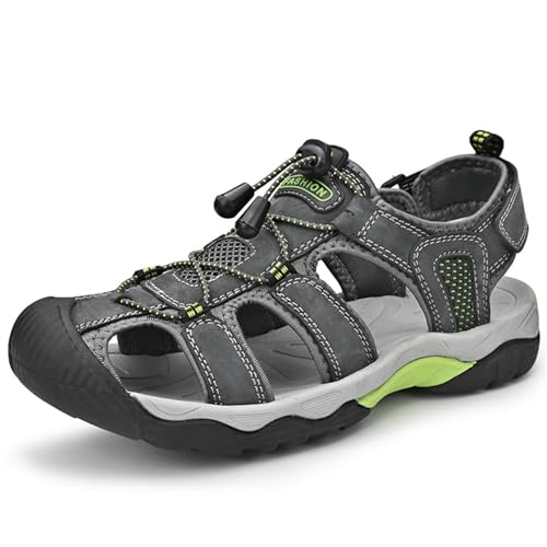 Men's Outdoor Sport Sandals Lightweight Hiking Sandals Closed Toe Athletic Trail Walking Casual Sandals Water Shoes