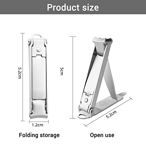 MAYCREATE® Nail Clippers with Nail File Stainless Steel Foldable Nail Cutter with Leather Cover Toenail Clippers Travel Design Cut - Image 3
