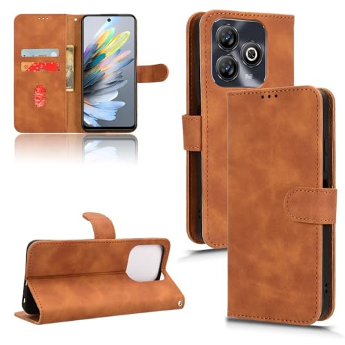 Étui portefeuille compatible avec ZTE Blade A75 housse de protection en cuir PU aux finitions soignées