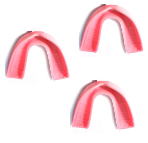 3 Pack! SafeTGard Youth Form Fit Mouthguard Without Strap (Pink)
