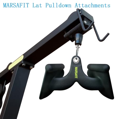 Image of Home Gym Fitness Rowing T-bar V-bar Pulley Cable Machine Attachments, Bicep Curl Tricep Lat pulldown Bar Back Strength Training Handle Grips Lat Pull Down Bar Press Down Exercises (Length 8 inch)