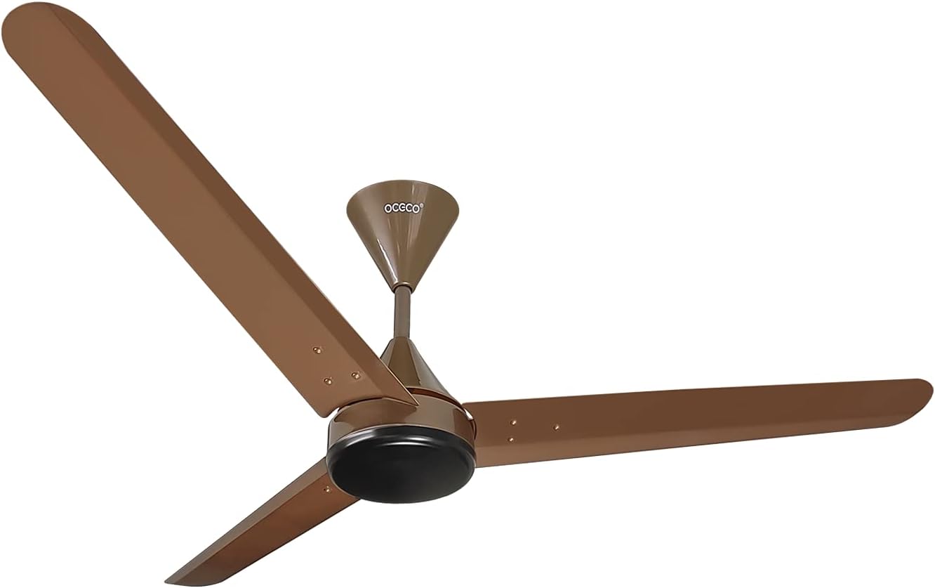 OCECO Fansio 1200MM BLDC Remote Control Ceiling Fan with 3 Blades Modern Ceiling Fan in Metallic Brown Color 5 Star Rated Energy Saving Fan