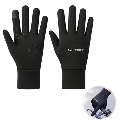 wilcractk Guantes Termicos Hombre Invierno - Guantes Invierno Hombre Pantalla Táctil, Impermeables y Antideslizantes para Ciclismo, Running, Senderismo, Conducir