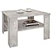 IDIMEX Table Basse SEJOUR, Table de Salon de Forme carrée avec 1 étagère Espace de Rangement Ouvert, en mélaminé décor béton