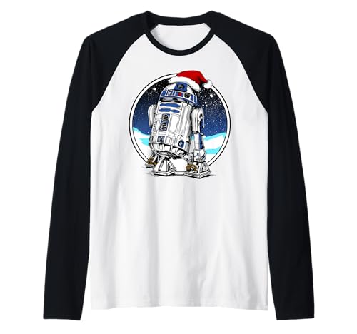 T-shirt raglan R2-D2 de Noël pour homme et femme fan de Star Wars