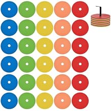 Lemecima 31 Pcs 6 Inch Flat Cones, Spot Markers, Soccer Cones, Field Court Markers, Sit Spots, Flat Discs, Soccer Training Equipment, Agility Practice, Football