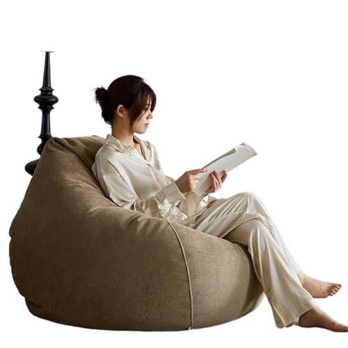 DSFIHJO Funda Puff Funda de puf y Gruesa sin Relleno en el Interior para la Sala de Estar(Khaki,D80cm-2.6ft-Cover)