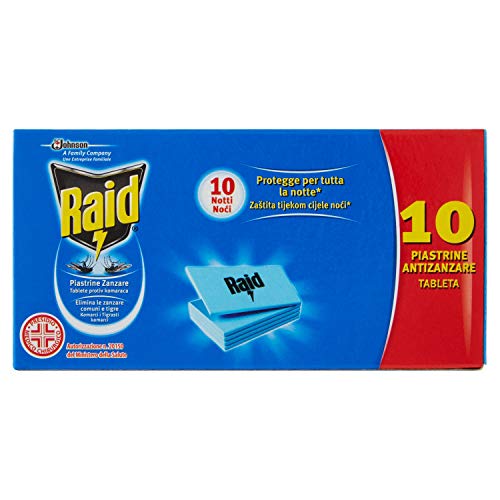 Raid - Pastillas antimosquitos (60 pastillas en 6 paquetes de 10 pastillas)