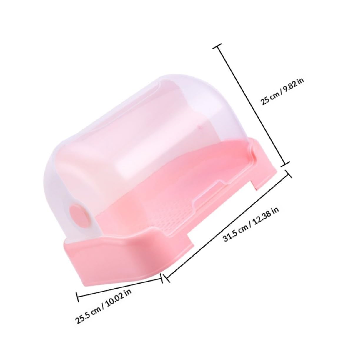 Caja de Secado con Tapa y Bandeja de Agua Rosa PP para Cocina