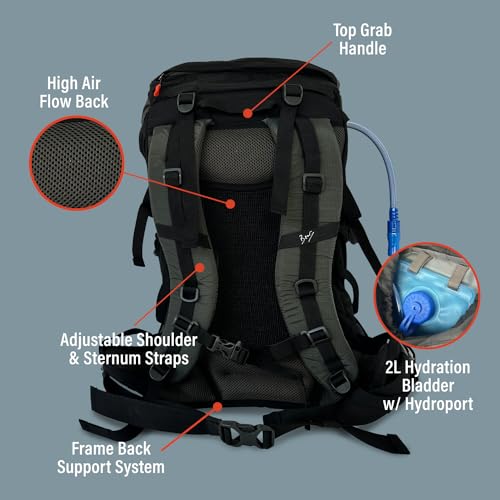 Mochila deportiva Bear Grylls 45L para senderismo negra miniatura 3
