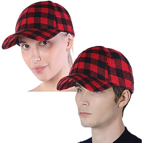 Awlsyj Ponytail Plaid Baseball Cap Outdoor Golf Hat Performance Cap Dad Trucker Hat for Christmas Xmas (Couples) Cover