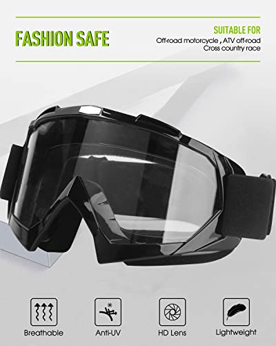 Motorcycle Goggles For Men Women Motocross Goggles Dirt Bike Goggles Atv Goggles Riding Goggles Powersports Goggles Offroad Goggle Mx Goggles Skiing Goggles Uv400 Anti-Scratch Dustproof Goggles Clear #TOP5
