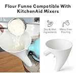 Counte Flour Funnel for Kitchen Aid Mixer,New Flour Funnel-Stand Mixer for Kitchen Aid Artisan Ksm150 5-Quart Tilt-Head Stand Mixer,for Egg Liquid and Both Flour,Enables Guided Pouring (White) - Image 4