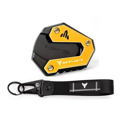 Soporte lateral para motocicleta MT 07 09 MT07 MT09 Mt07 2014-2024 2025, soporte lateral ampliado, placa de extensión, llavero (diseño O)
