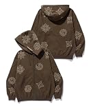 ジップアップフーデッドスウェットシャツ ALLOVER EMBROIDERY ZIP UP HOODED SWEATSHIRT 101254012020 BROWN L