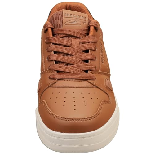 Skechers Herren Koopa Harry Kane Court Sneaker, Kastanienleder, Wildleder, Netzstoff, brauner Rand, 45 EU – Ansicht 3