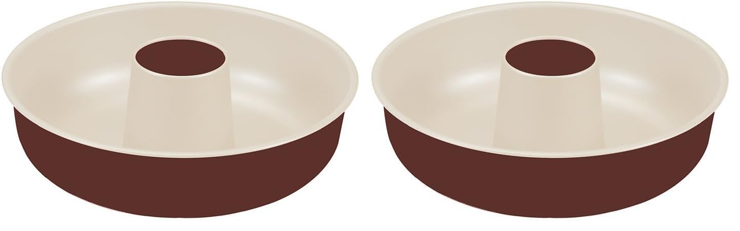Guardini Chocoforme, Moule à savarin 25cm, acier avec revêtement anti-adhérent, couleur crème-chocolat (Lot de 2)