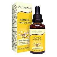 Propolis Tropfen 40% - 50 ml - Pure Hochdosierte Propolis Tinktur - 100% natürliches Extrakt - Immunsystem Unterstützung -Praktische Pipette - NatimaVita
