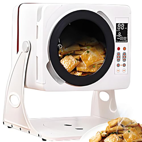 SHENGSHIYU 6L Robot Cocina para Fritura/Estofado/Salteado,Inclinación 0°-135°50-240°C,Cocción Express 3 Min,Robot de Cocina automático 2500W,Freidora Inteligente con Revestimiento 5 Capas