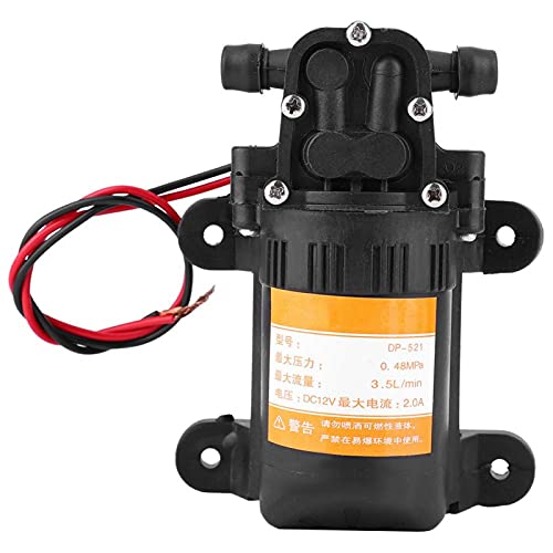 Membranpumpe, Mini Elektrische Wasserpumpe, Wasserdruck Membranpumpe, 12V 0,48 MPA 3,5 l/min Mini Membran Wasserpumpe aus Kunststoff für die Autowäsche Bewässerung RV Wohnwagen Boot RV Garten