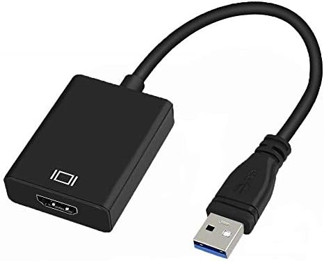 FLYLAND USB zu HDMI Adapter, USB 3.0 zu HDMI, HD 1080P Video Grafik Kabel Adapter Konverter für Windows 7/8/10 PC (Not Support Mac) (schwarz)