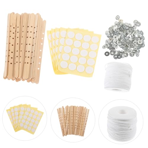 Soportes para pabilos de vela en madera y metal para DIY miniatura 5