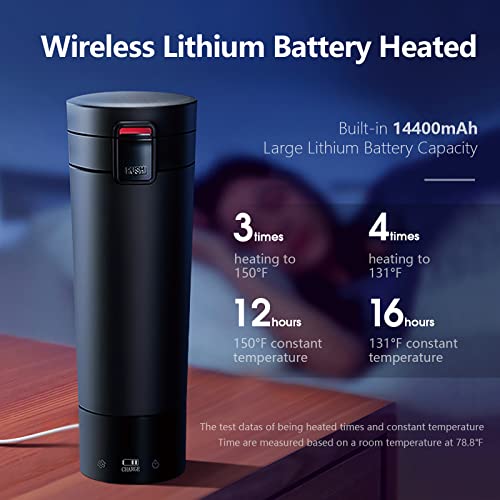 Futurelab Temperature Control Coffee Mug, Multi-Functional Travel Mug With 14400Mah Power Bank, Vacuum Insulated Hot Beverage Warmer, 10Oz #TOP1