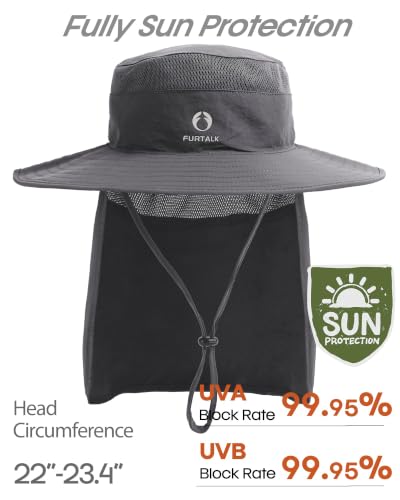 Image of FURTALK Sun Hats for Men Women Fishing Hat with Neck Flap UPF Protection
