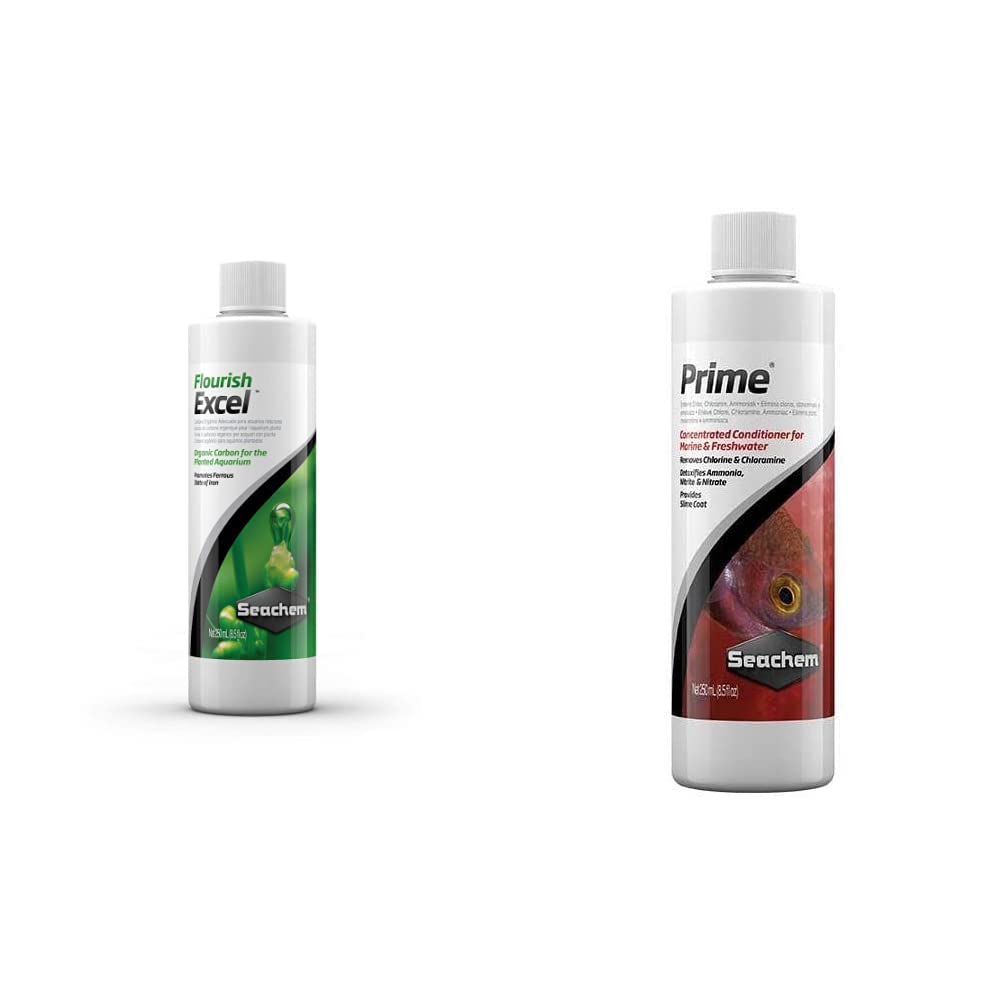 Seachem Flourish Excel - Bote de Carbono orgánico, 250 ml & Acondicionador de Agua Prime, 250 ml