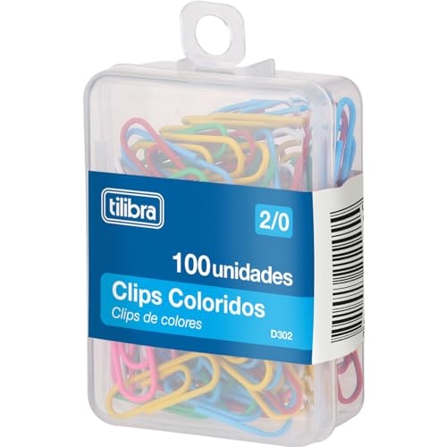 Tilibra - Clips 29mm D302 Cores Sortidas 100 Unidades - 1 un Tilibra - Clips 29mm D302 Cores Sortidas 100 Unidades - 1 un
