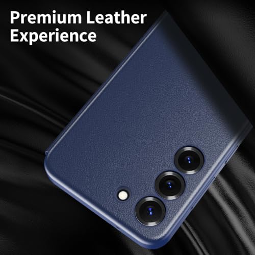 Coque Samsung S23 Plus étui protection intégrale cuir PC rigide bleu - 4