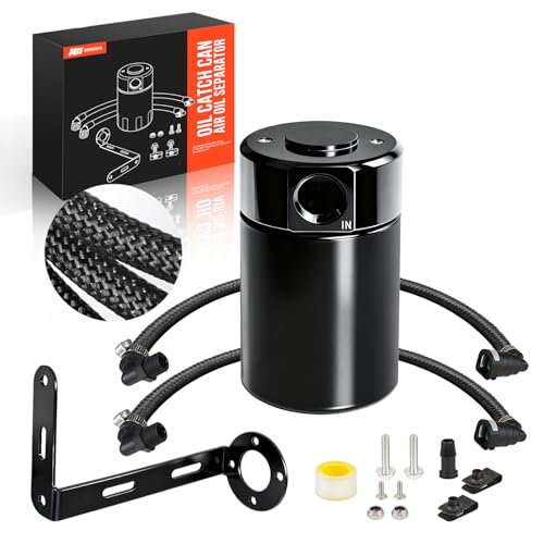 Rogierra For Ford F150 Air Oil Separator Oil Catch Can Compatible with 2011-2023 F150 2017-2023 Raptor 2018-2021 Expedition 3OZ Thickened Nylon Braided Hose Leak-Proof Sealing