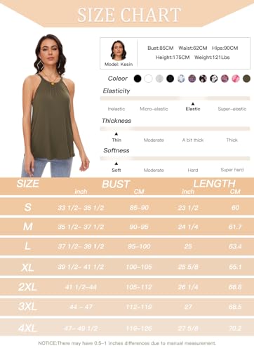 Image of Women Halter Tank Top with Built in Bra Flowy Sleevless Padded Camisole Loose Fit Summer Shirt Top S-3XL