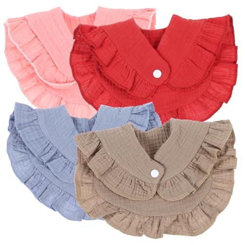 ERINGOGO 4 Piezas Babero impermeable y anti-spray baberos de algodón para bebé Baberos para bebés para comer babero de alimentación para pequeños baberos para