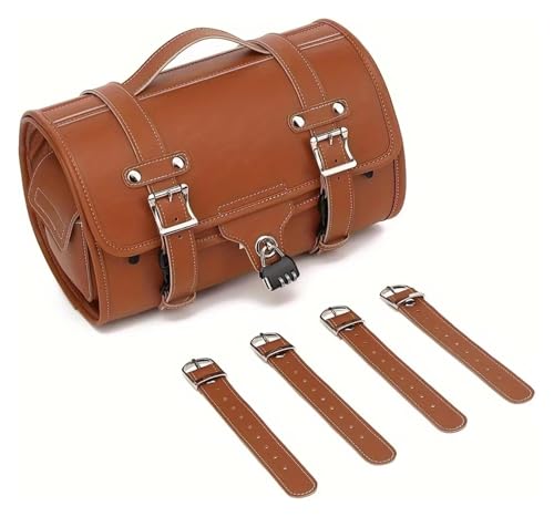 WERKFNKBNH Sac Moto Sacoche De Selle Moto Universelle pour Siège Arrière Latérale Imperméable Grande Capacité Idéale pour L'extérieur(Marron)