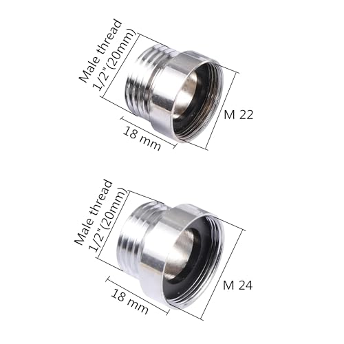 Conector M22 a 1/2 pulgada para adaptar grifo de jardín y ducha de baño 4