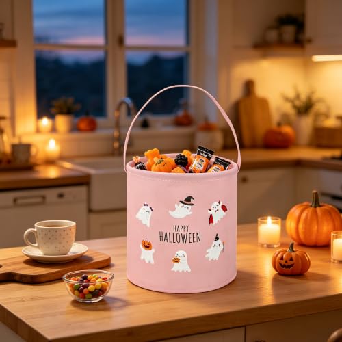 Image of ESSME Halloween Basket, Ghost Baskets,Gifts Bins,Book Bins Empty.(Happy Halloween)