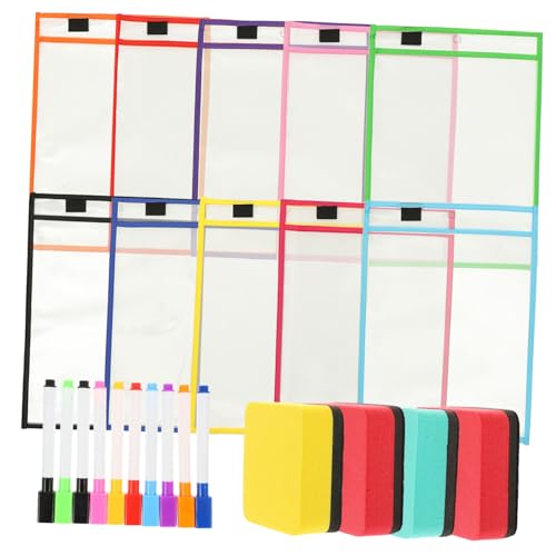 Pochettes effaçables à sec transparentes de couleur pour le bureau