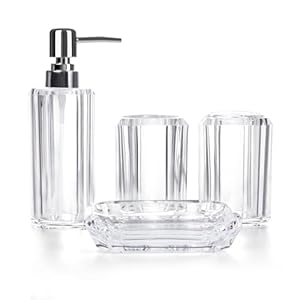 Bathroom Accessories Set, Clear Bat...